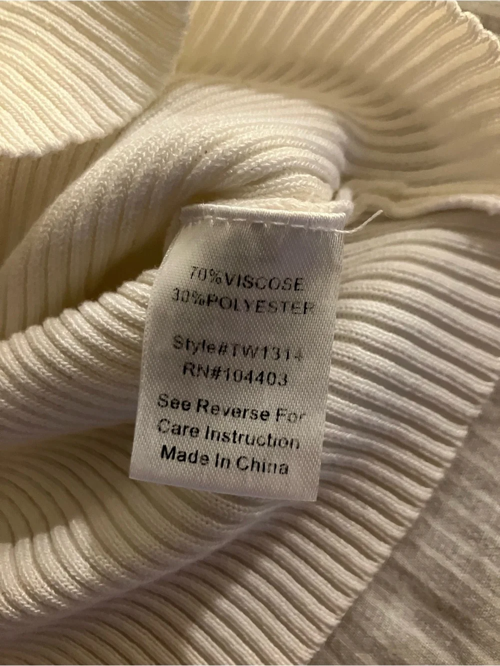 White Ribbed Tee - Picture 6 of 7